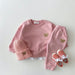 Joggingpak met Beer Embleem - Djibouti Unisex, Grijs/Roze/Geel/Blauw/Bruin, Katoen, Maat 0-4 Jaar-More For Mini