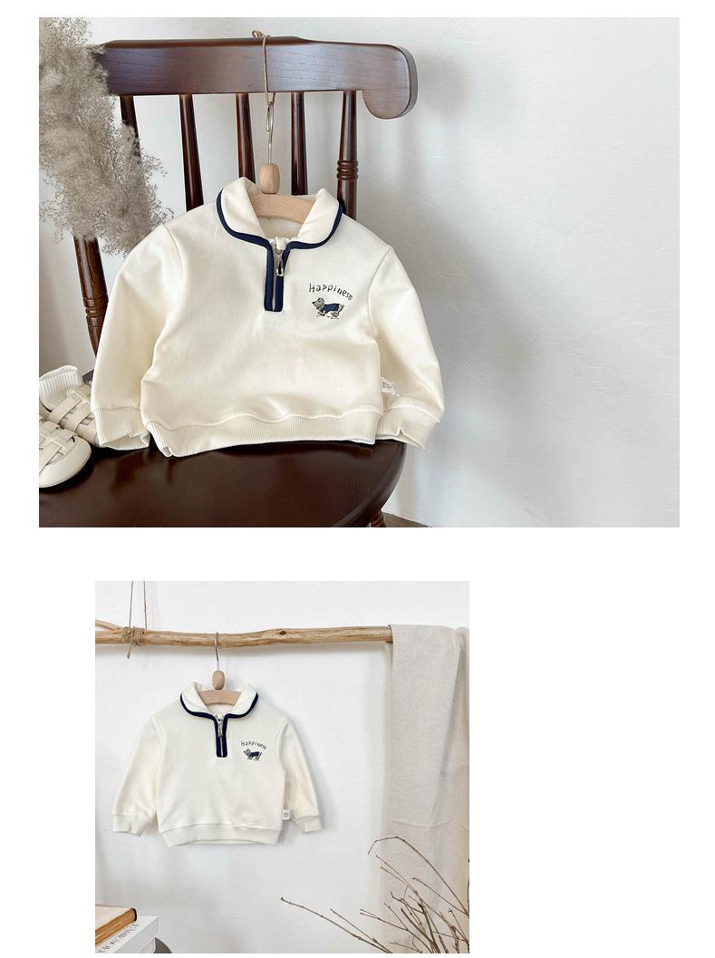 Sweater Vintage Look - Happiness Unisex, Wit, Katoen, Maat 0-4 Jaar-More For Mini