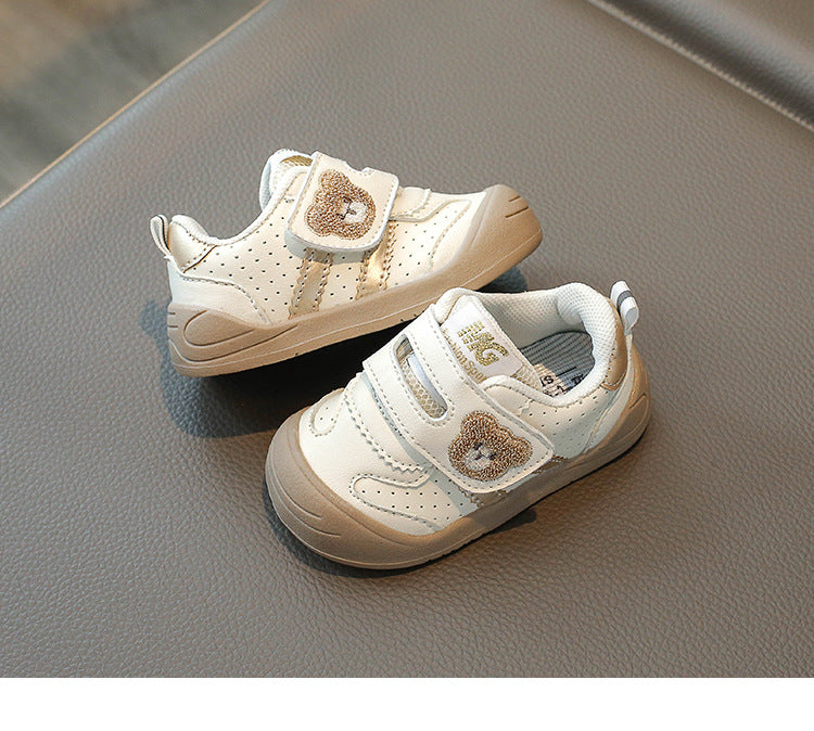 Sneaker met Klittenband - Beer Unisex, Khaki/Zwart/Rood, Maat 16-25-More For Mini