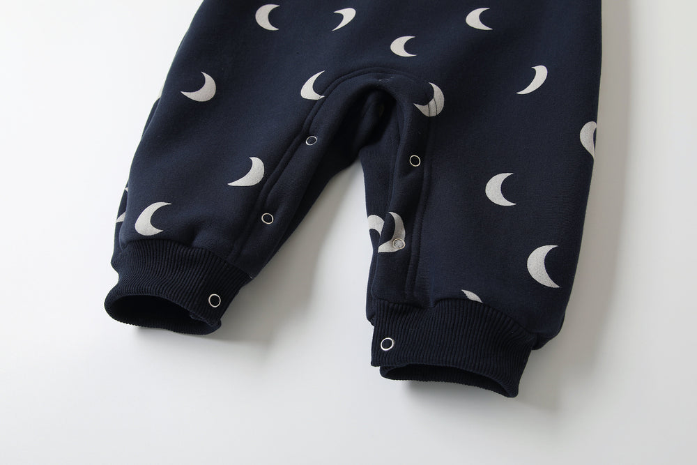 Jumpsuit/Overall met Manen - MoonDreamer Baby, Unisex, Zwart, Katoen, Maat 0-2 Jaar