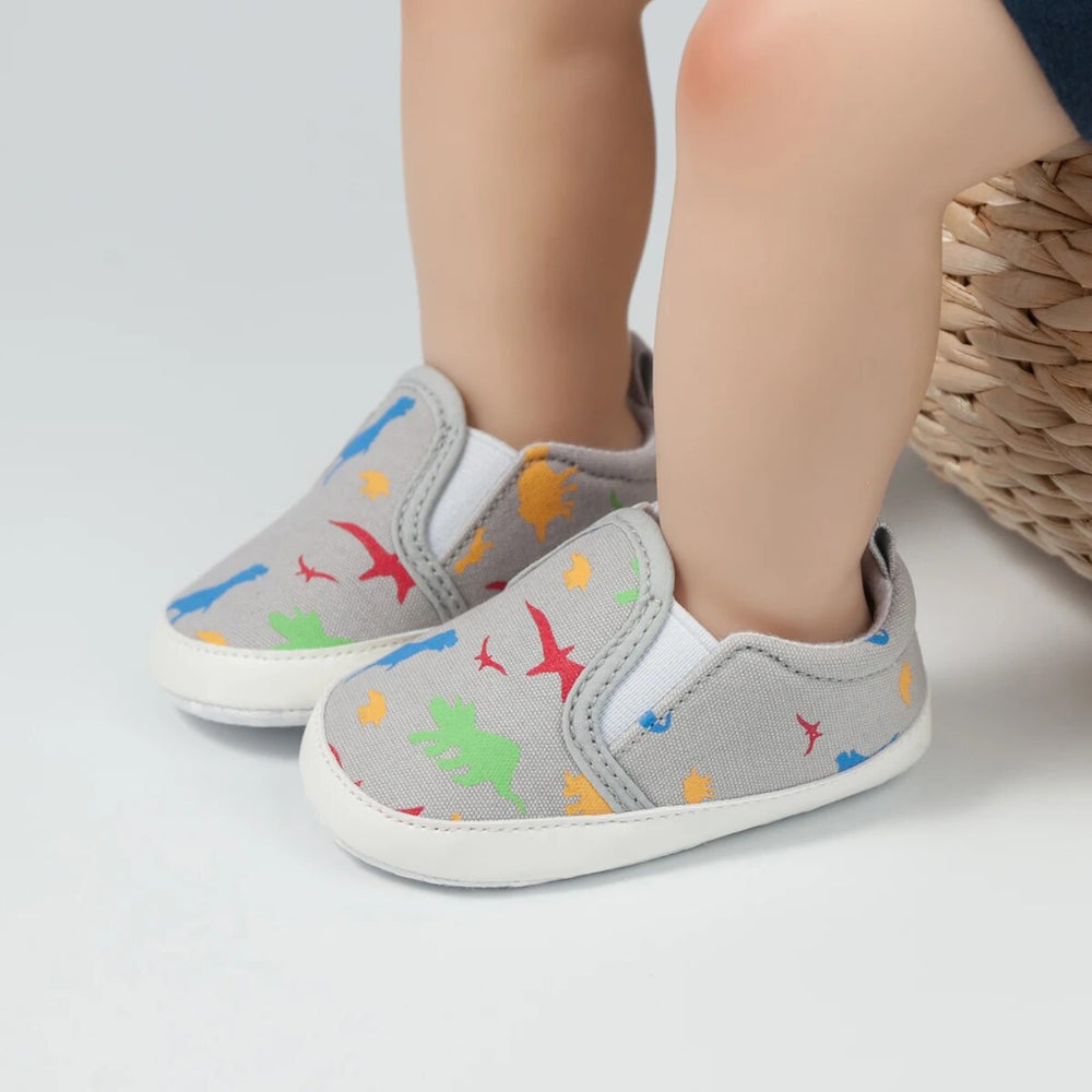 Baby Slip-On Schoenen met Antislip Zool – Minoe Instap Babysneakers Dino & Eenhoorn (0–18 Maanden)