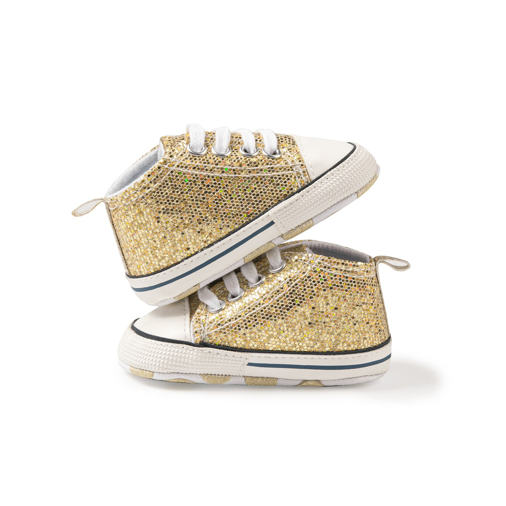 Lunari Glitz Baby Sneaker – Glitter Babyschoenen Meisje – Antislip – Eerste Stap Schoentjes - 0-1,5 Jaar