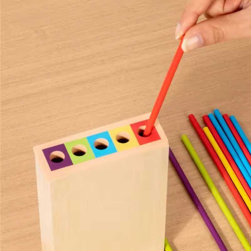 Montessori Houten Stokkentoren – Educatief Behendigheidsspel voor Kinderen vanaf 3 Jaar