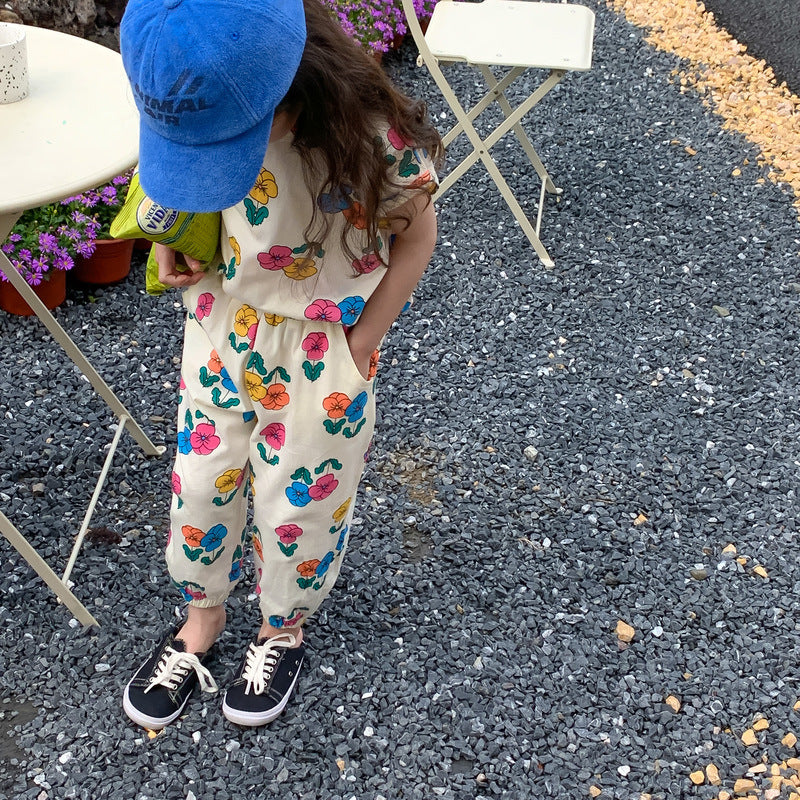 Zomer Set Meisje – 2 Delige Kinderkleding Set Bloemen
