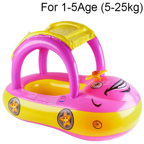 Baby Zwemband met Luifel – Auto Float voor Peuters | Veilig & Speels