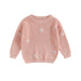 Gebreide Trui met Bloemen – Meisjes, Beige/Groen/Grijs/Paars/Roze, Katoen, Maat 0-6 Jaar-More For Mini