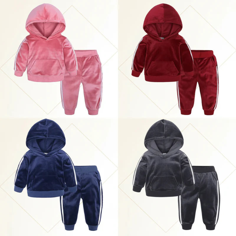 CozyTrail Kids Velvet Tracksuit – Warm & Comfortable Training Set for Children