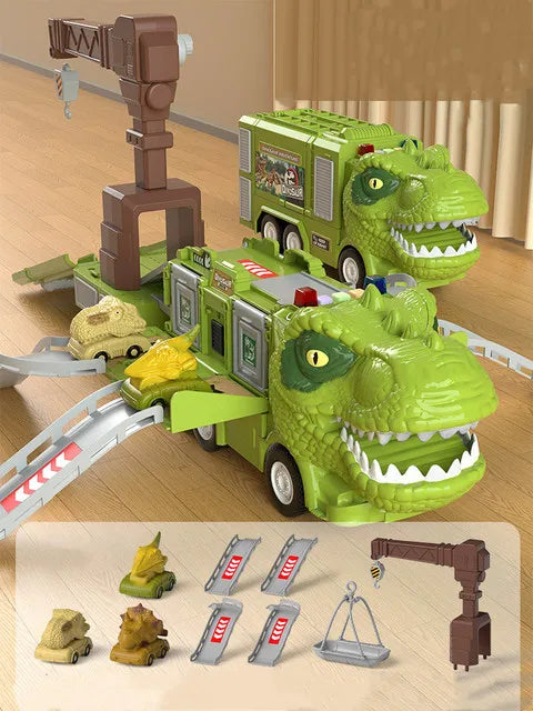 DinoQuest Opvouwbare Dinosaurus Vrachtwagen – Licht & Geluid