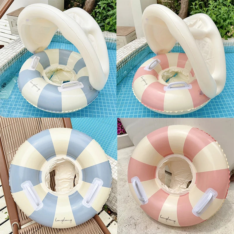 Baby Zwemring met Zonnedak – Opblaasbare Float | Tot 25kg