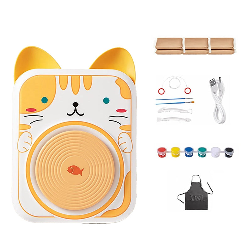 Creatieve Pottenbakkerset - DIY Keramiek Draaischijf voor Kinderen, Inclusief Verf & Tools, +3 Jaar