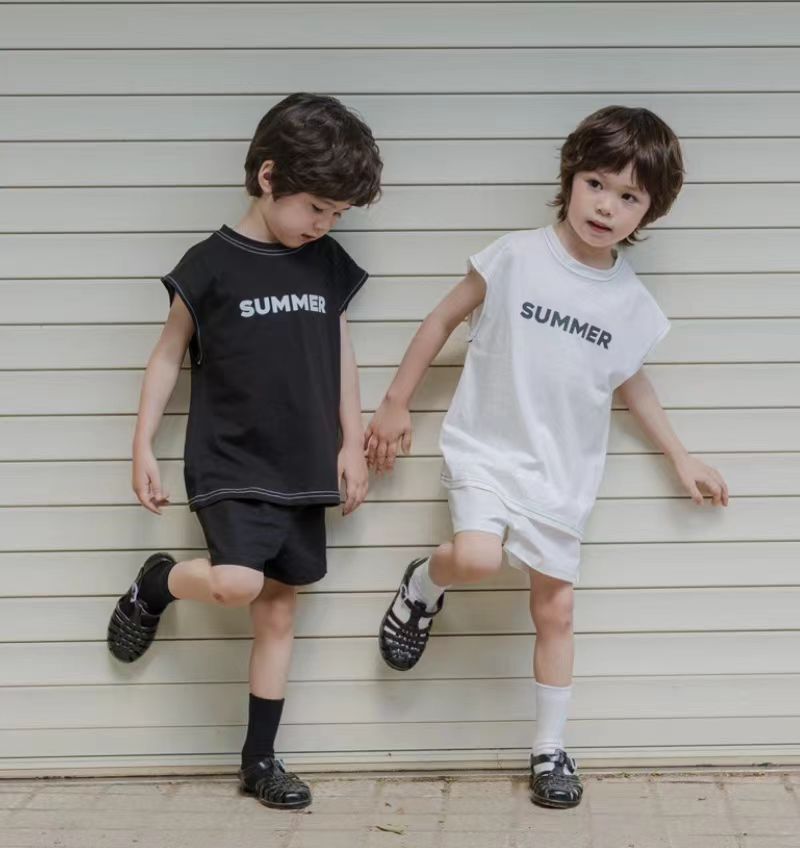Summer Vibes Peuterset – Zachte Zomeroutfit van Katoen | Uniseks | Zwart & Wit | Maat 0–3 jaar | Little Nomad