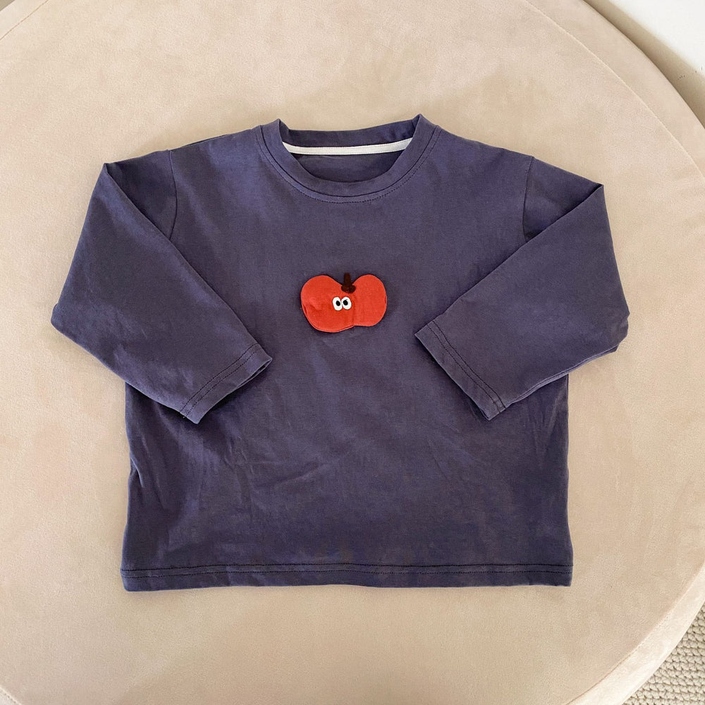 Longsleeve met 3D - Fruity Friends Unisex, Roze/Grijs, Katoen, Maat 0-8 jaar
