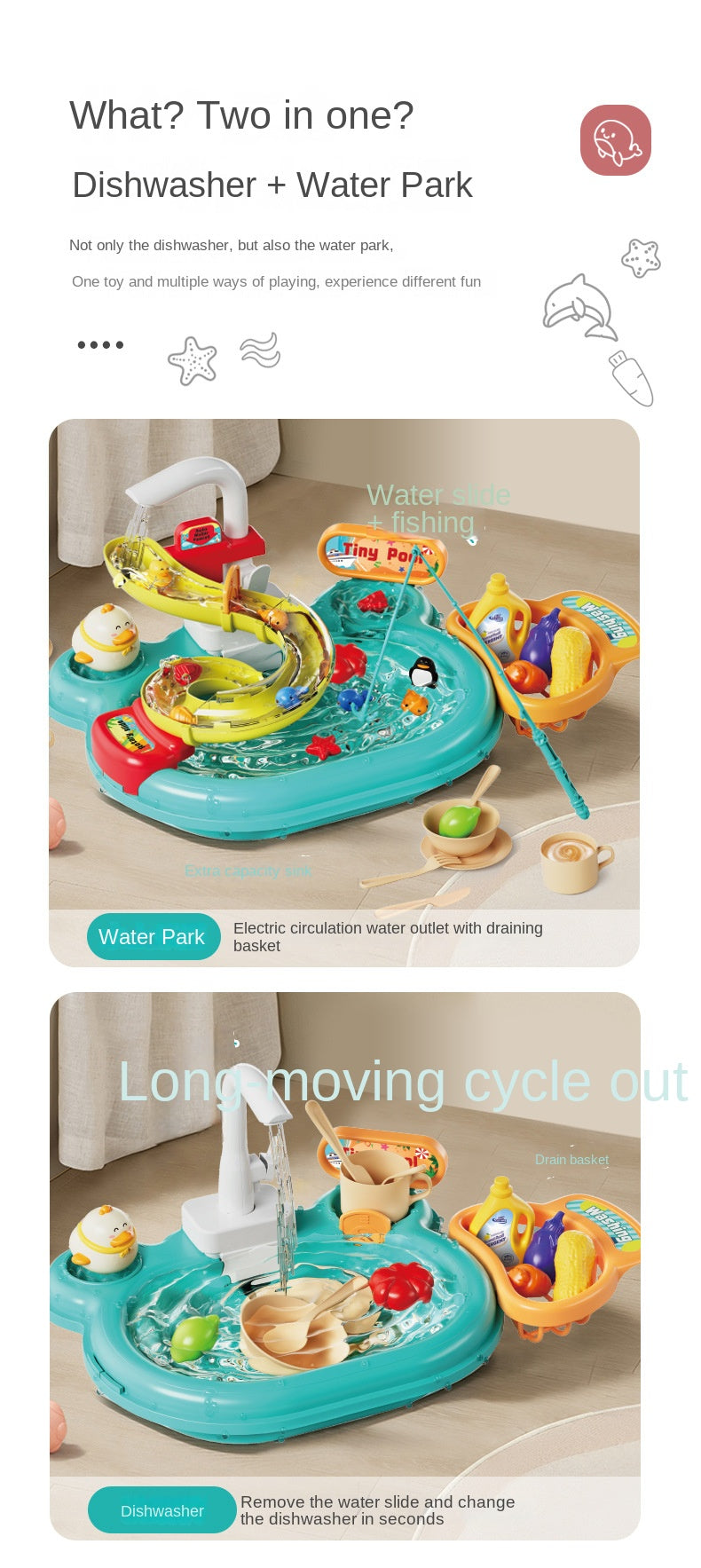 Watertafel Speelgoed Kind – Waterbaan & Visspel met Pomp 2-6 Jaar