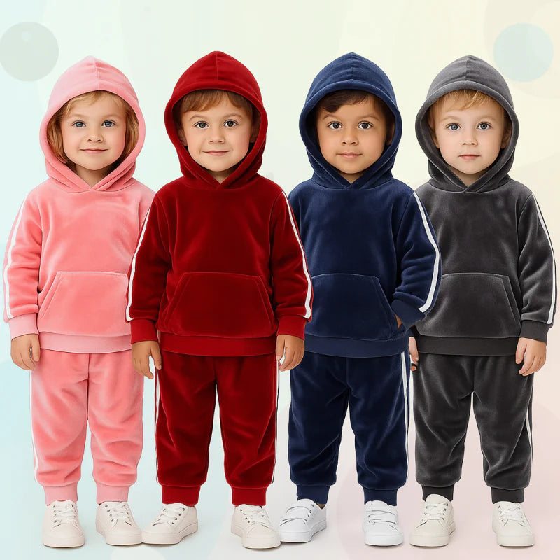 CozyTrail Kids Velvet Tracksuit – Warm & Comfortable Training Set for Children