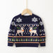 Kersttrui met Rendieren en Sneuwvlokken - Unisex, Rood/Blauw, Katoen, Maat 1-6 Jaar-More For Mini