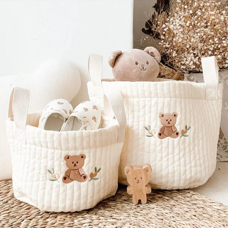 Opbergmand Babykamer – Zachte Katoenen Mand voor Luiers, Kleding & Speelgoed | SoftNest