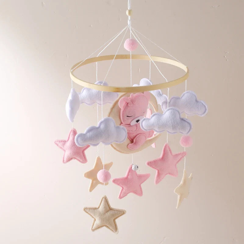 Wiegmobiel hout baby – babymobiel met beren en sterren