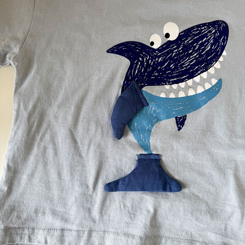 Kinder T-shirt Dierenprint – Haai of Meeuw | Katoen Baby & Peuter (0-8 jaar)