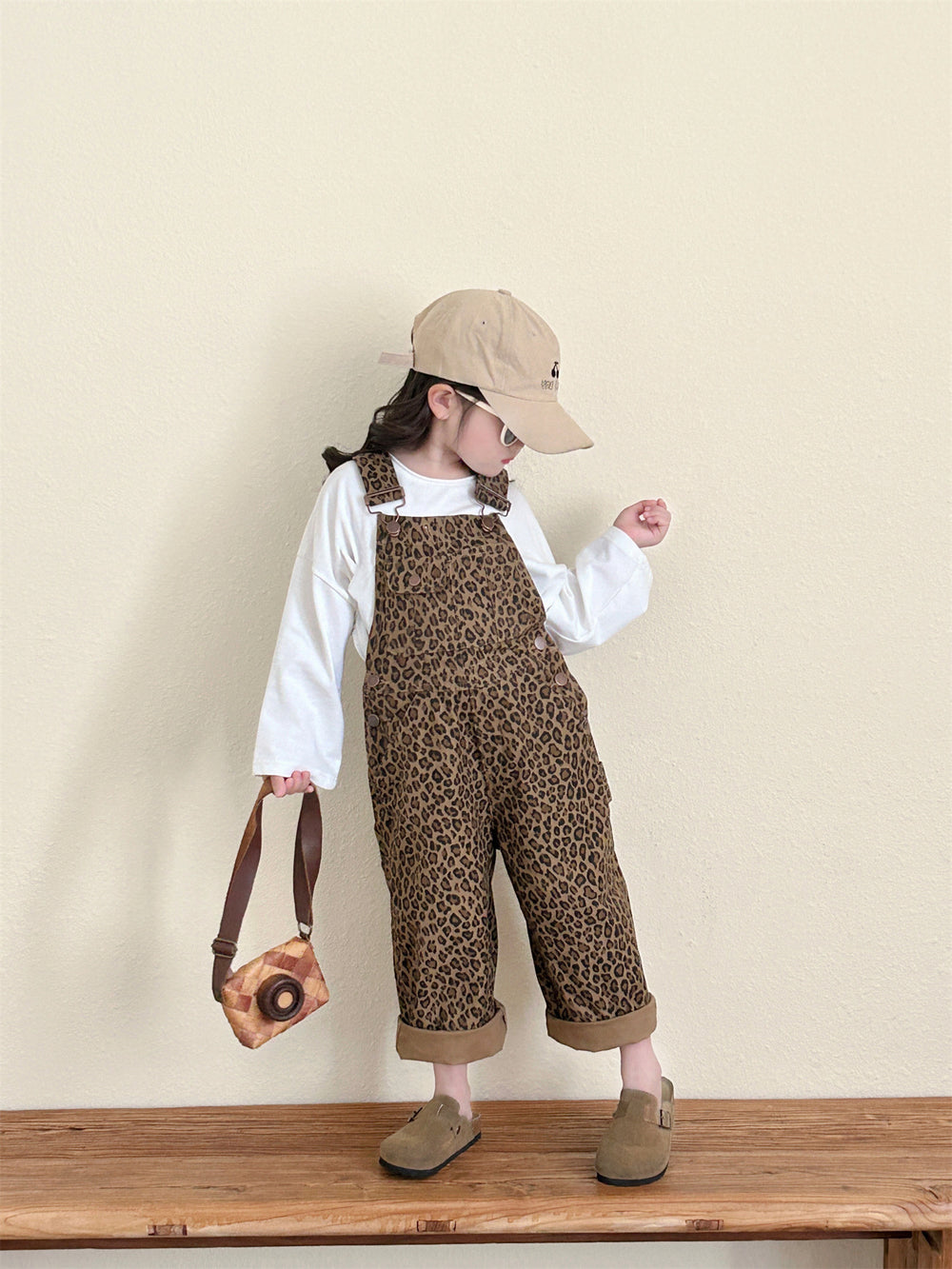 Tuinbroek met Luipaardprint - Bissau Meisjes, Bruin, Katoen, Maat 1-7 Jaar-More For Mini