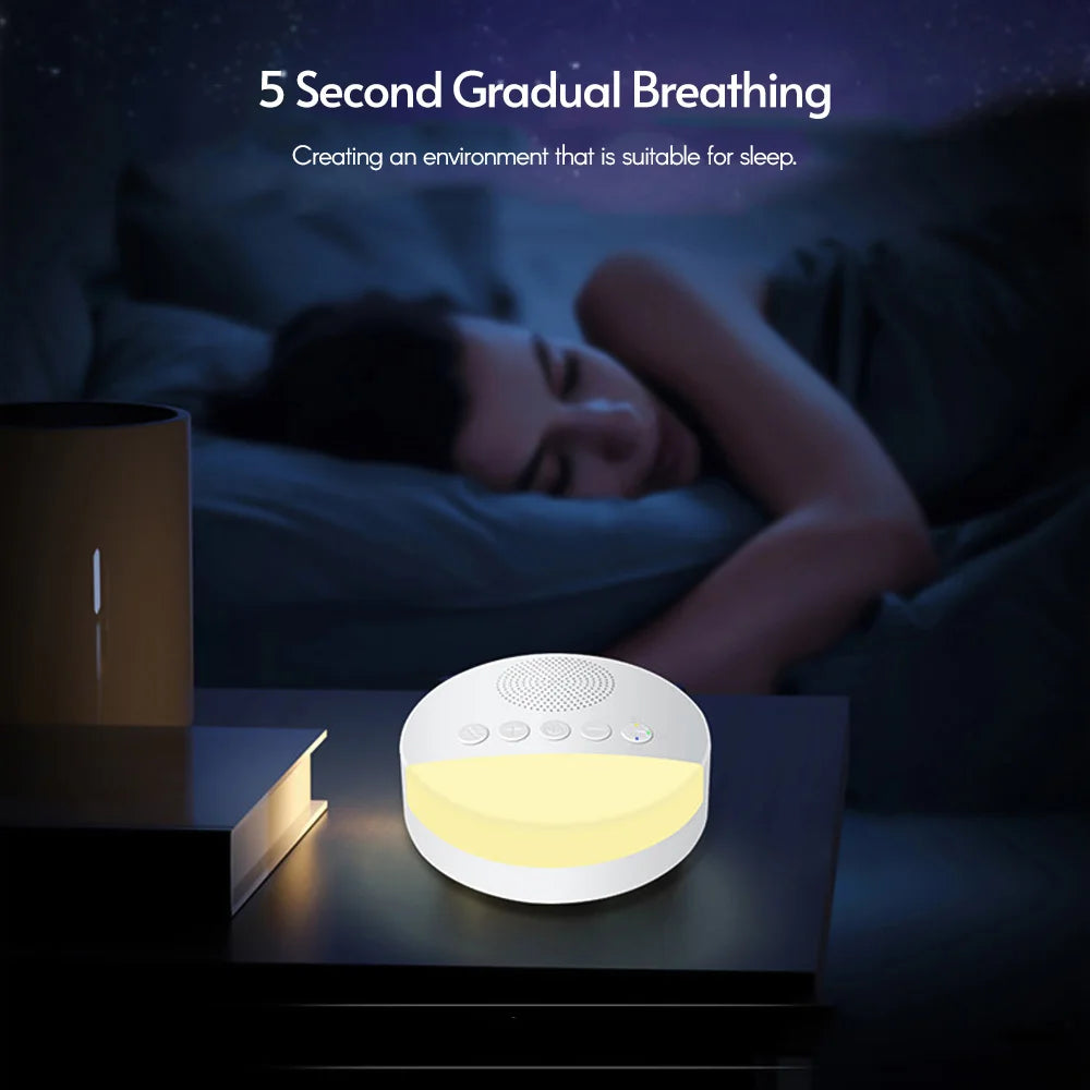 Baby White Noise Machine – USB Slaapmachine met Nachtlampje & Timer