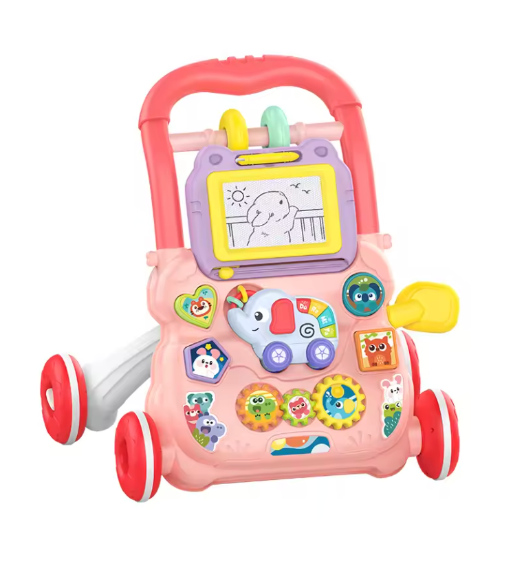 Baby Loopwagen met Activiteitenpaneel & Tekentablet – Educatief Speelgoed 9+ Maanden