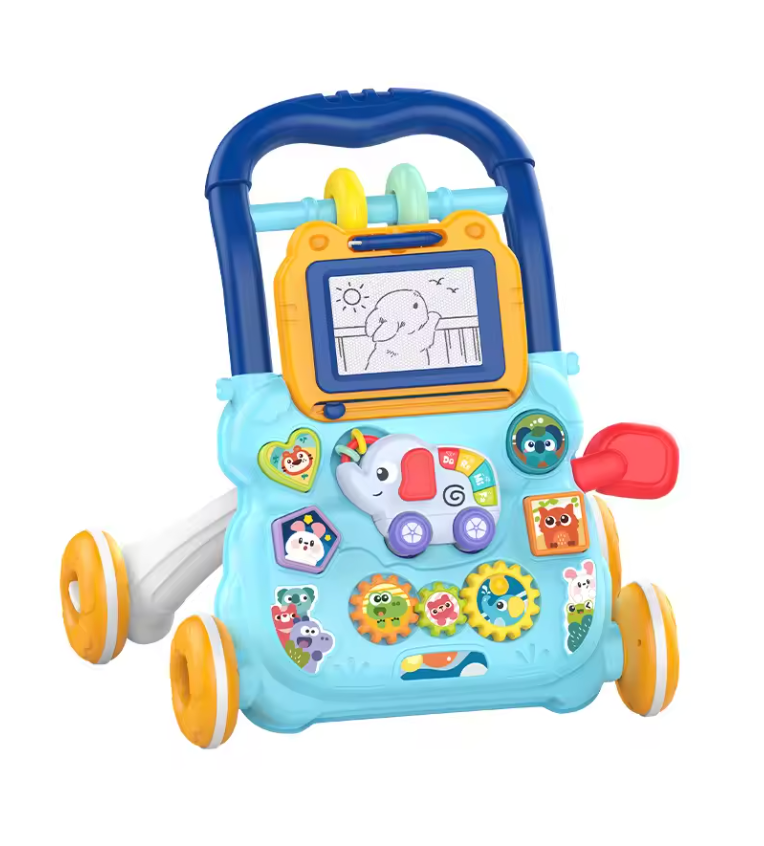 Baby Loopwagen met Activiteitenpaneel & Tekentablet – Educatief Speelgoed 9+ Maanden