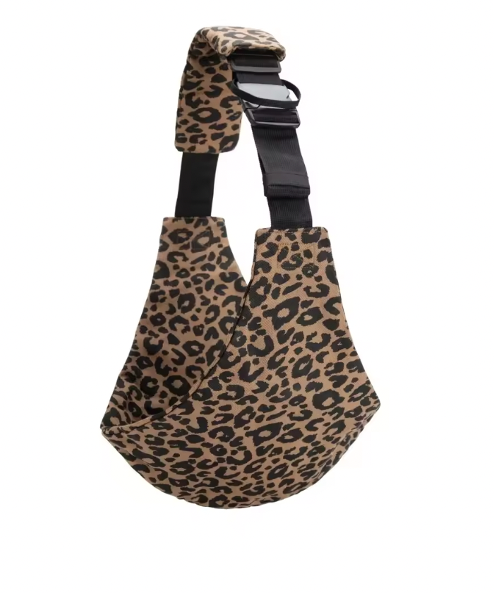 Luxe Ergonomische Draagzak – Coco, Luipaard & Gebroken Wit, Katoen, tot 20KG