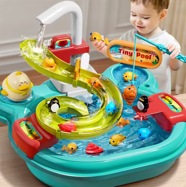 Watertafel Speelgoed Kind – Waterbaan & Visspel met Pomp 2-6 Jaar