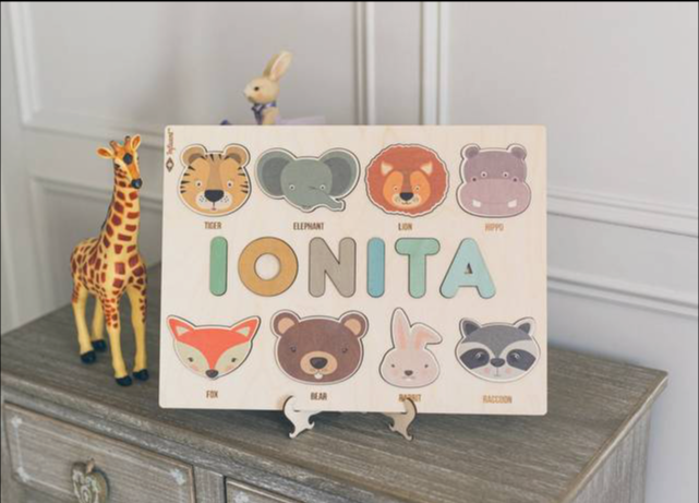 Gepersonaliseerde Houten Naam Puzzel – Educatief Cadeau Kind