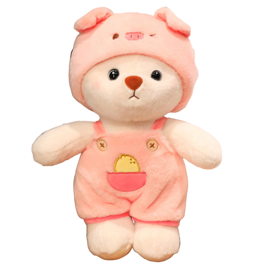 Pluche knuffelbeer 2-in-1 met afneembaar hoedje – zachte vulling, handwasbaar | teddybeer