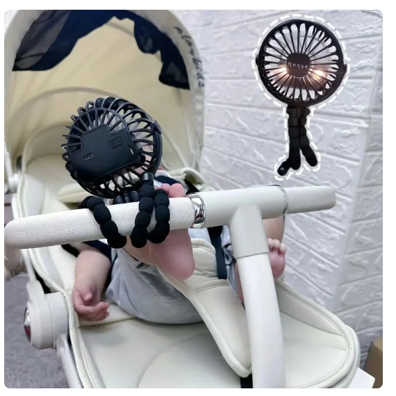 Kinderwagen Ventilator Zonder Bladen – Draagbaar, Oplaadbaar & Veilig voor Baby's | LittleChill CoolBreeze