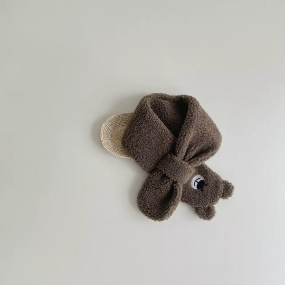 Beary Scarf Kinder Sjaal – Zachte Pluche Knoop Sjaal met Schattig Berenontwerp