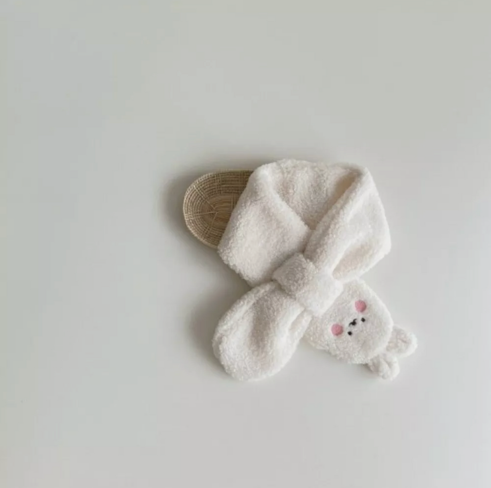 Beary Scarf Kinder Sjaal – Zachte Pluche Knoop Sjaal met Schattig Berenontwerp