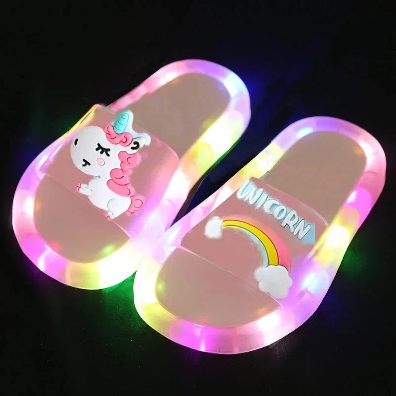 Eenhoorn Slippers met LED Licht voor Kinderen – Speels & Kleurrijk