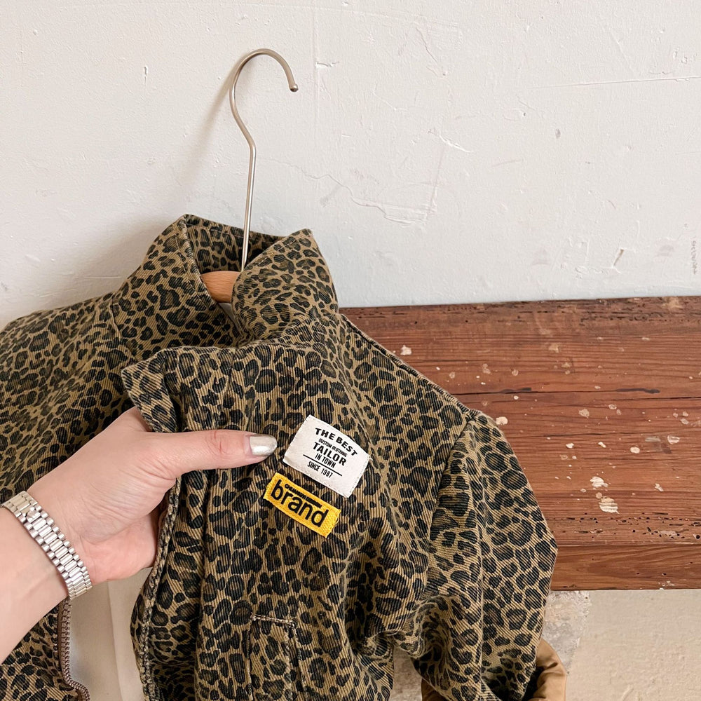 Jas met Luipaardprint - Gitega Meisjes, Bruin, Katoen, Maat 1-8 Jaar-More For Mini