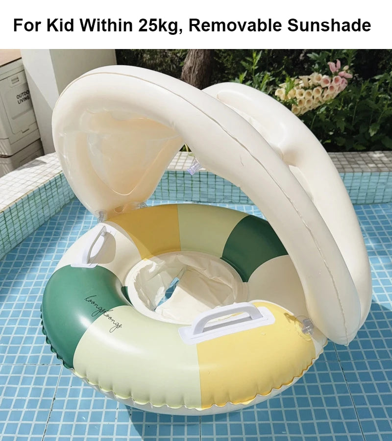 Baby Zwemring met Zonnedak – Opblaasbare Float | Tot 25kg