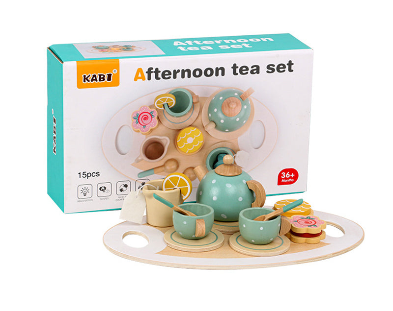 High Tea Set – Houten Speelset voor Meisjes en Jongens, Pastelkleuren, Educatief, Leeftijd 3+-More For Mini
