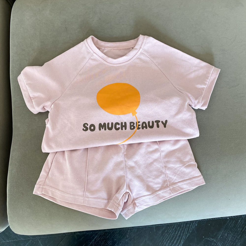 SunPop Zomerset voor Kinderen – Uniseks Shirt & Short met Zonprint | Bonbini Kids | Maat 0–9 Jaar