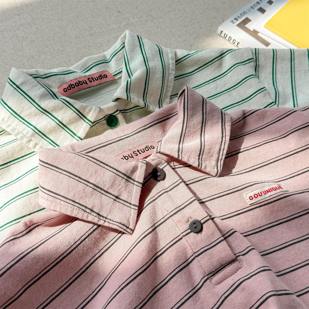OWA Polo Stripe Unisex Kindershirt 0–6 Jaar | Gestreepte Polo – Katoen