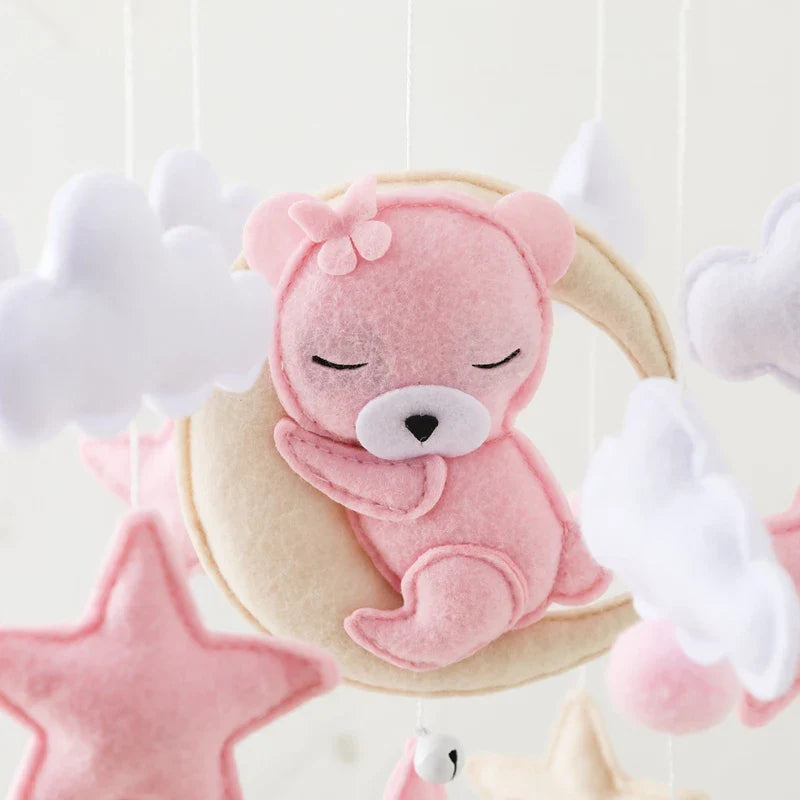 Wiegmobiel hout baby – babymobiel met beren en sterren