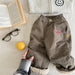Broek met Fleece binnenkant - Little Explorer Unisex, Blauw/Groen/Gestreept, Katoen, Maat 0-6 Jaar-More For Mini