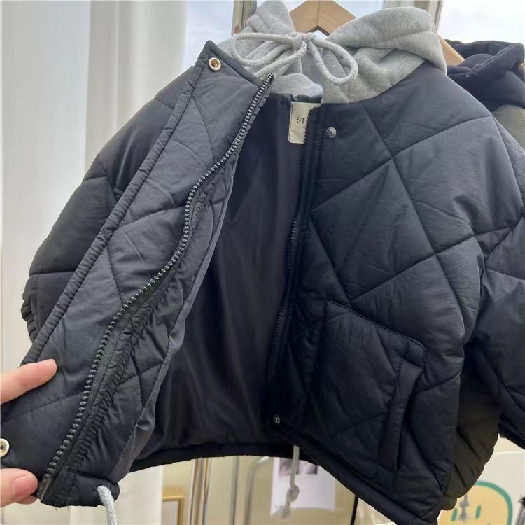 Gewatteerde Hoodie Jas - CozyShield Unisex, Blauw/Groen, Katoen, 0-6 Jaar