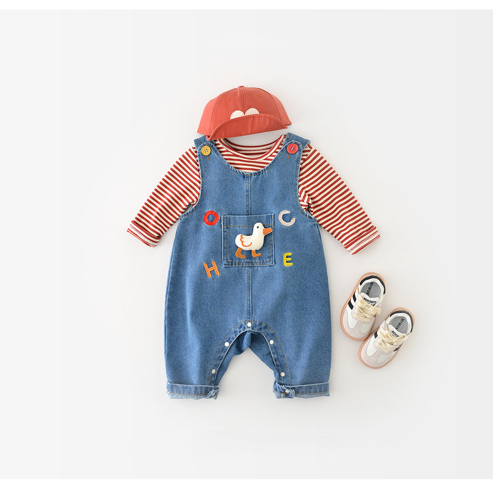 Baby Tuinbroek Denim Eend – Unisex Peuter Outfit