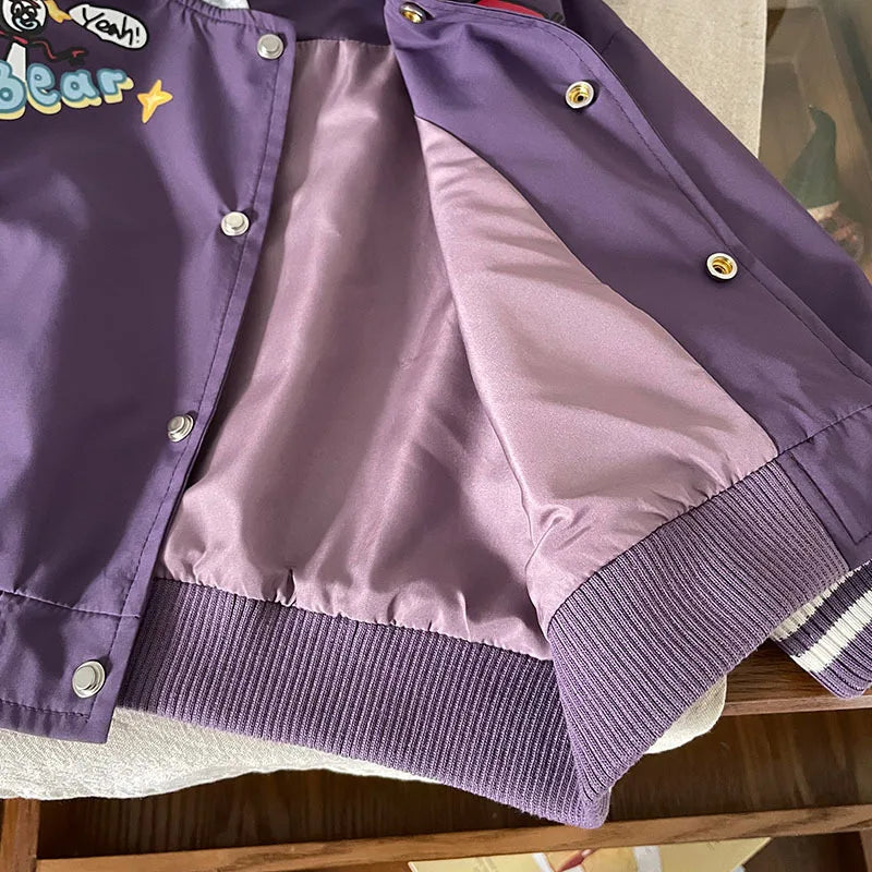 Jongens Herfstjas met Capuchon – Comfortabel, Cartoon Design & Warm