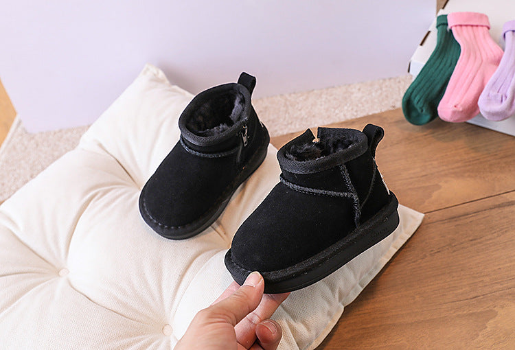 Enkellaars - Noua Unisex, Bruin/Zwart/Grijs, Suède, Maat 18-25-More For Mini