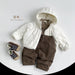 Donsjas met Capuchon - Muziyouyou Jongens, Bruin/Wit, Polyester, Maat 0-6 Jaar-More For Mini