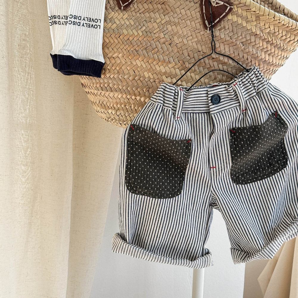 Norin Kinderbroek met Strepen – Uniseks Zomerbroek van Katoen (0–6 Jaar) – Comfortabele Pasvorm & Uniek Design