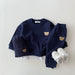 Joggingpak met Beer Embleem - Djibouti Unisex, Grijs/Roze/Geel/Blauw/Bruin, Katoen, Maat 0-4 Jaar-More For Mini