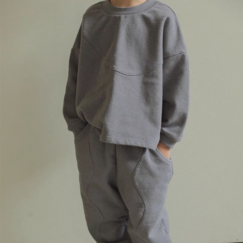 Joggingpak - UrbanComfy Unisex, Grijs/Beige, Katoen, Maat 0-6 Jaar