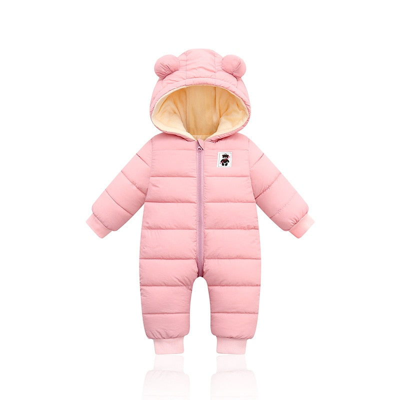 LittleSnow Baby Skipak – Warm & Comfortabel Winterpakje voor 0-12 Maanden Met Fleece Voering en Schattige Muts